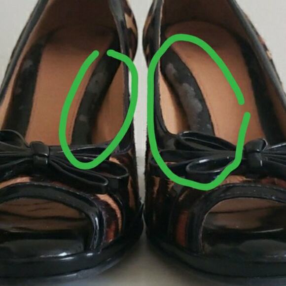 nurture Women's Calf Hair Patent Leather Heels Animal Print Open Toe Size 7 - Picture 5 of 7